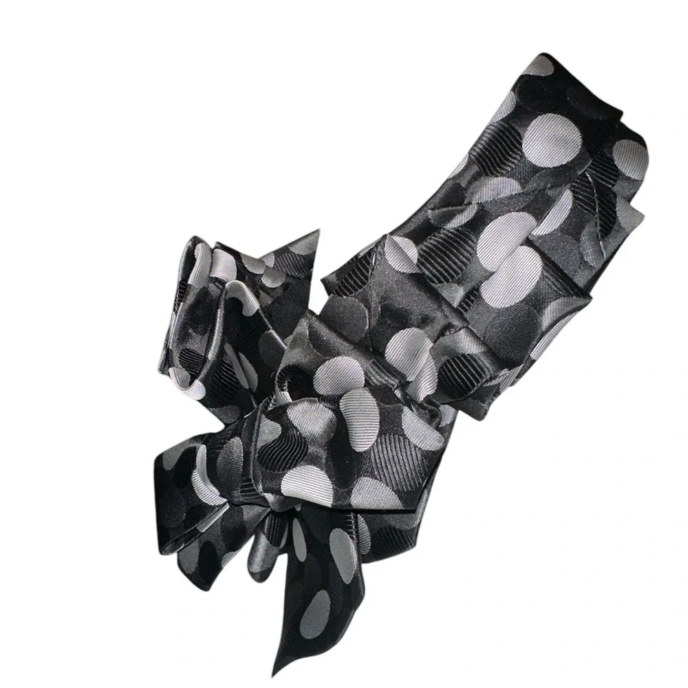 Lilian Asterfield up cycled ascot silk scarf neck tie polka dot